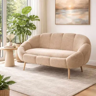 Produktbild von Hanah Home, 2-Sitzer Sofa, Beige, 100% Melaminbeschichtete Spanplatte, 130 cm