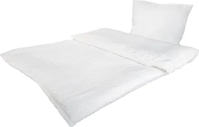 Produktbild von Bettwäsche Seersucker Doppelpack 2x ca. 135x200 cm + 2x ca. 80x80 cm 4 teilig samtweiche Microfaser mit Reißverschluss Design: Weiss