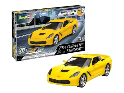 Produktbild von Revell Modellbausatz 2014 Corvette Stingray, Sportwagen, Easy-Click-System, ohne Kleben, 38 Teile, ab 10 Jahren, 07449