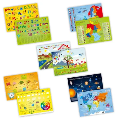 Produktbild von 5er Set Kinder Tischset mit Lerneffekt