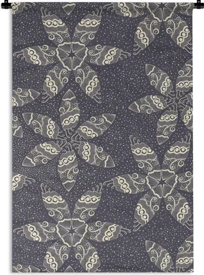 Produktbild von MuchoWow® Wandteppich Wandbehang Blumen - Stern - Schnee - Winter 90x135 cm Tapisserie Dekoration Wandtuch - Baumwolle - Wandskulptur