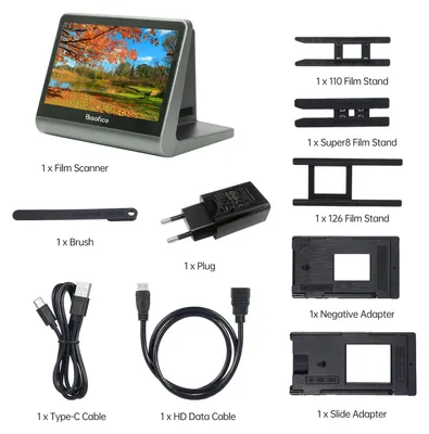 Obrázok produktu pre Skener filmov 7" farebná LCD obrazovka Zabudovaný skener diapozitívov s pamäťou 16 GB pre film 135 126KPK 110