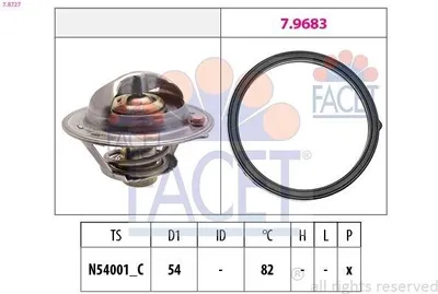 Obrázek produktu pro Termostat chladicí kapaliny FACET, 82°C, pro vozidla HYUNDAI Tucson (TL, TLE) a KIA Sportage (SL)