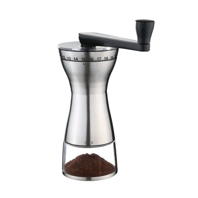 Obrázek produktu pro Zassenhaus Mlýnek na kávu 19,5 x 9cm MANAOS nerezový mlýnek na espresso Ruční mlýnek na kávu