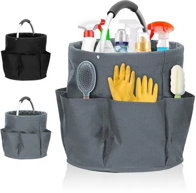 Produktbild von Ibenzoa® Faltbarer Organizer mit Griff – 17 L, 28×28 cm, 600D Oxford, Aluminiumgriff, 1 Hauptfach + 6 Außentaschen, klappbar für Innen- & Außenbereich