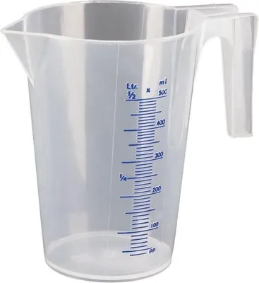 Image de Hünersdorff Bidon gradué 5000ml polypropylène diamètre 203 x hauteur 257mm échelle bleue 100:100 transparent - 939000
