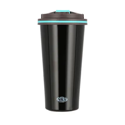 Obrázok produktu pre Nils Camp NCB18 termohrnček 500 ml z nehrdzavejúcej ocele s dvojitou stenou 12 h horúci 24 h studený s protišmykovou základňou a rukoväťou na prenášanie
