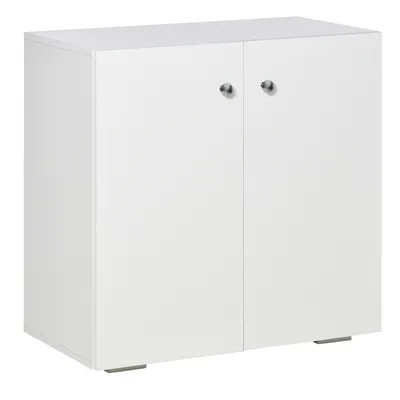 Produktbild von HOMCOM Aufbewahrungsschrank Mehrzweckschrank Kleiderschrank Wäscheschrank Kommode mit Fächer Türen Spanplatte Weiß 70 x 39 x 70 cm