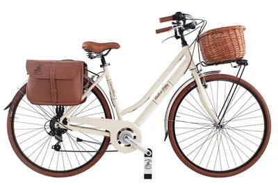 Obrázok produktu pre Dolce Vita by Canellini bicykel mestský bicykel žena hliník s košíkom a bočnou taškou - Béžová 50
