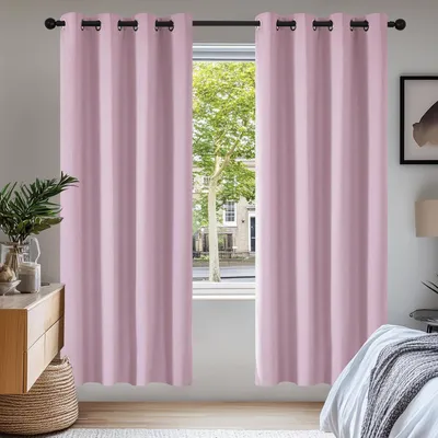Immagine prodotto di Tende oscuranti termiche, protezione dal freddo, con passanti, rosa chiaro, set da 2, 175x140 cm