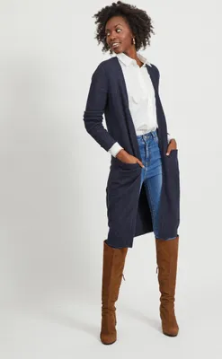 Produktbild von VILA Langer Cardigan Gemütliche Strickjacke mit Taschen Knit Jacket VIRIL Größe: XS