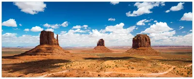 Produktbild von Wallario Wandbild aus Acryl, 125 x 50 cm, freischwebende Optik - Monument Valley