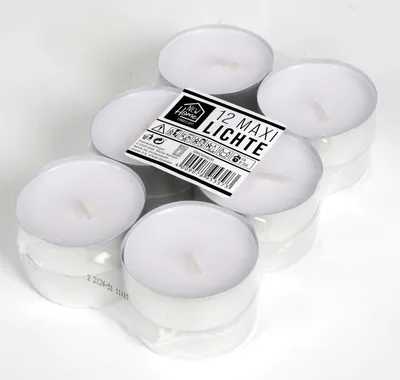 Produktbild von Maxi-Teelichter 12er-Set 8 Std. Brenndauer XL Jumbo Teelichte Kerzen Dekolicht