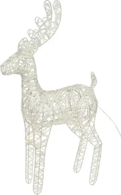 Obrázok produktu pre Vianočný sob v bielej farbe, 40 LED diód, 37 cm