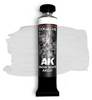 Produktbild von AK Interactive Gouache Paints SNOW WHITE - AK GOUACHE 20 ml