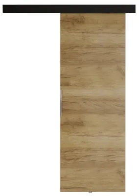 Produktbild von KIER FURNITURE Schiebetür Komplettset MALIBU 70, Schiebetür, Sliding Door, Innentüren Komplettset,Universal Tür, Türblatt Innen Craft Eiche 76x205x1,6 cm