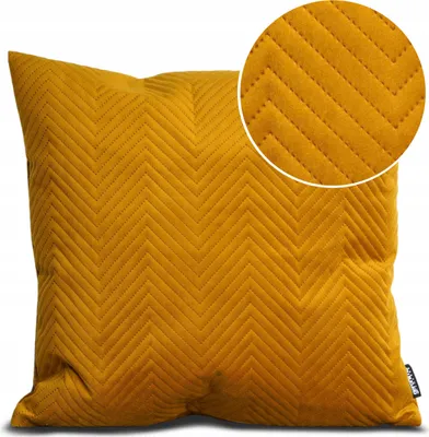 Produktbild von Geronimo | Dekokissen - Gelb - 50x50 cm - Gestepptes Kissen - Maschinenwaschbar - Abnehmbarer Bezug - Antiallergisch