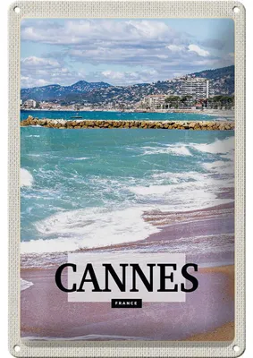 Produktbild von Blechschild Reise 20x30cm Cannes France Meer Strand