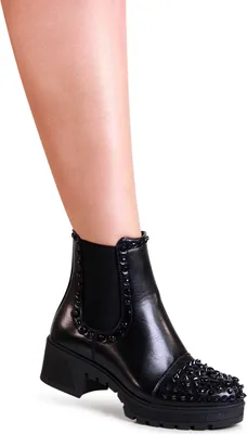 Produktbild von topschuhe24 2230 Damen Plateau Stiefeletten Chelsea Boots , Farbe:Schwarz, Größe:36 EU