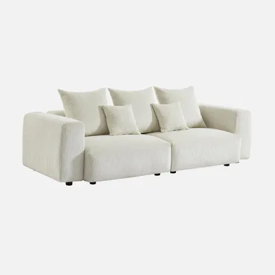 Produktbild von sweeek - 3-Sitzer-Sofa mit Breitcord-Bezug - Creme