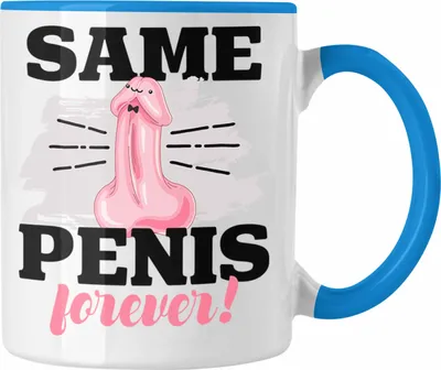 Produktbild von Trendation - Same P**** Forever Tasse Geschenk Hochzeit Hochzeitsgeschenk JGA Junggesellinnenabschied Lustig Joke 18+ (Blau)