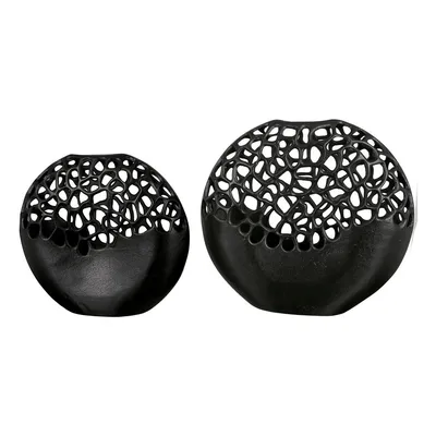 Image de Gilde Vase, "Osaka", Aluminium, schwarz, VE 1, L. 8 cm, B. 29 cm, H. 27 cm 43489 4001250434894