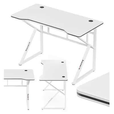 Zdjęcie produktu dla Huzaro Hero 1.6 | biurko komputerowe dla graczy | 120 x 60 cm | dwa kanały kablowe stalowa konstrukcja | gamingowe domowe biuro | biały