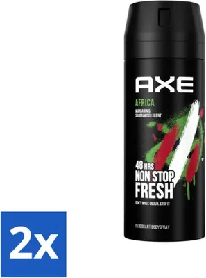 Obrázek produktu pro Axe - tělový deodorant ve spreji - 48h Non Stop Fresh - Africa - Mandarinka a santalové dřevo - 150 ml - ekonomické balení - 2 kusy