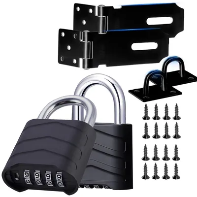 Immagine prodotto di Serratura a combinazione numerica a 4 cifre, impermeabile, 10,2 cm, colore nero, confezione da 2