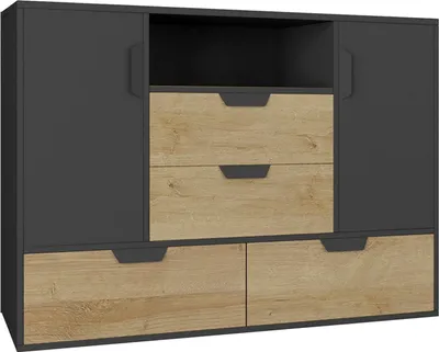 Produktbild von Furniture24 Kommode Nano NA7 Schrank Sideboard 2 Türen 4 Schubladen
