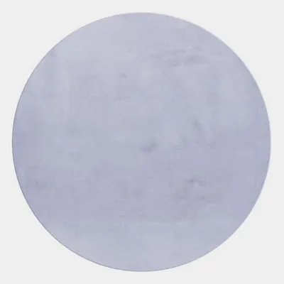 Zdjęcie produktu dla Ayyildiz | Okrągły Dywan Pluszowy Pouffy - 200 cm x 200 cm - Srebrny - Elegancki - Miękki -