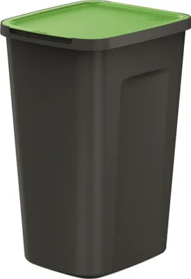 Obrázek produktu pro Odpadkový koš černý 50 l pro třídění odpadu zelená klapka modulární