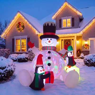 Opblaasbare sneeuwpop 210 cm LED-Outdoor-Kerstdécoratie Frosty XXL