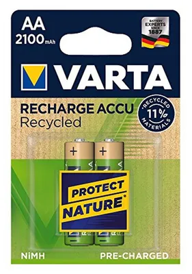Produktbild von Varta 56816 101 402, Wiederaufladbarer Akku, AA, Nickel-Metallhydrid (NiMH), 1,2 V, 2 Stück(e), 2100 mAh
