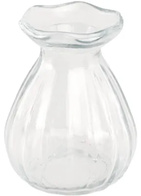 Mini Glasvase Corolle 7 x 9 cm transparent, kleine Blumenvase aus Glas für schlichte Tisch-Deko.