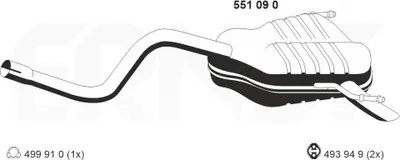 Produktbild von ERNST 551090 Endschalldämpfer für FIAT PUNTO (188) Auspuff