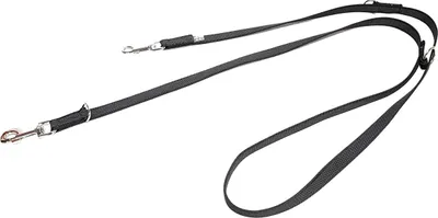 Produktbild von Julius-K9 Leine Super Grip, doppelt verstellbar, schwarz/grau