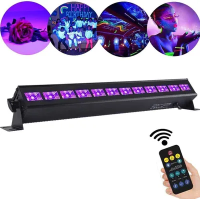 Produktbild von LED UV Wandfluter 36 W, 12x3 W PAR UV Lichter, Fernbedienung, Bühnenlicht für Party, DJ & Disco