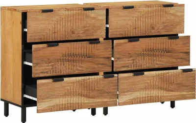 Immagine prodotto di vidaXL Credenza Set 2 pezzi Naturale 60 x 33,5 x 75 cm legno massiccio Acacia