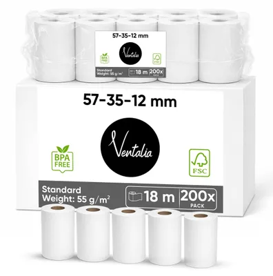 Produktbild von Thermopapierrollen, 57 x 35 x 12 mm - 200 Stück