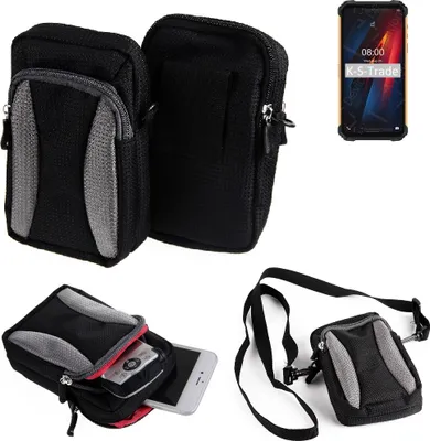Produktbild von K-S-Trade Holster Schutz Hülle kompatibel mit Ulefone Armor 8 Pro Handy Hülle Gürteltasche Umhängetasche mit Zusatzfach schwarz