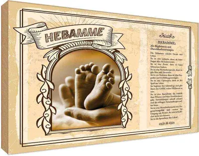 Image de vianmo Panneau en bois 20x30 cm Hebamme