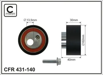 Produktbild von CAFFARO 431-140 Spannrolle Zahnriemen Ø62mm passend für PEUGEOT 807 MPV 406 (8B) für CITROËN C8 II