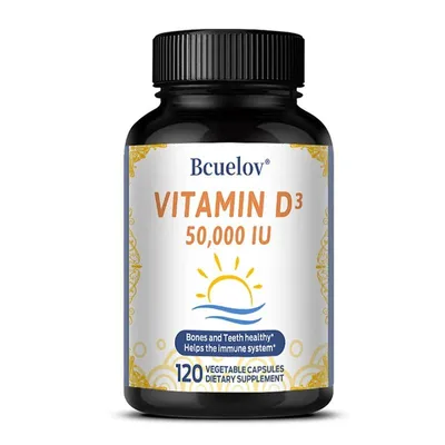 Immagine prodotto di Vitamina D3 50.000 UI (120 capsule) integratore alimentare, denti, ossa, articolazioni, salute dentale, salute delle ossa, sistema immunitario