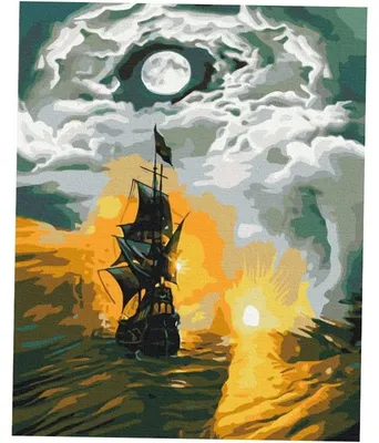 Image de Peinture par numéros - Un bateau dans la tempête 40 x 50 cm - Your Hobby