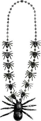 Productafbeelding van Halsketting "Zwarte Spinnen", 40 cm | Zwart - Sieraden, Halloween, kostuum, heks, vampier