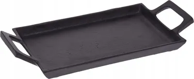 Produktbild von H&S Schwarze Metall-Platte 28 cm mit Griffen