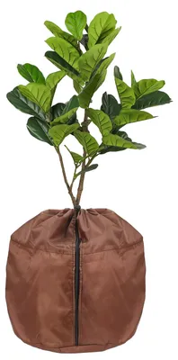 Produktbild von Winterschutz für Blumentöpfe, 45 x 50 cm, Thermoüberzug, Winterschutz für Freilandpflanzen mit Reißverschluss und Kordelzug, Winterzelt für Pflanzen, Frostschutz, Wurzelschutz, Wintervlies für Pflanzen