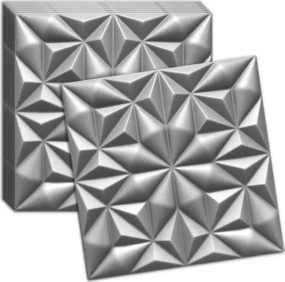 Zdjęcie produktu dla Verdico | Panele ścienne z polistyrenu 3D - Szare - 50x50 Cm - Panele sufitowe - 8 sztuk - 2 m2