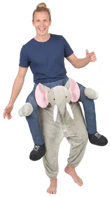 Produktbild von Witziges Elefantenkostüm Huckepack-Kostüm - Einheitsgröße